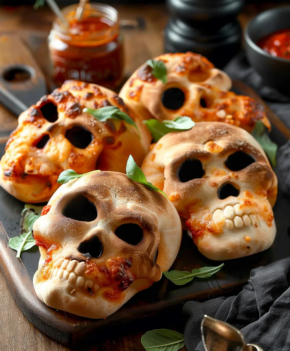 Creepy & Yummy Halloween Pizza Skulls - Perfect Party Food!