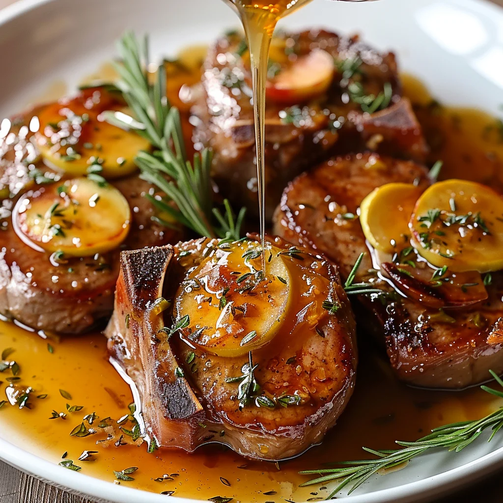 Smothered Baked Beef Chops with Herb & Apple Cider Glaze