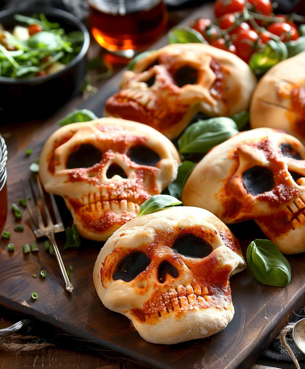 Creepy & Yummy Halloween Pizza Skulls - Perfect Party Food!