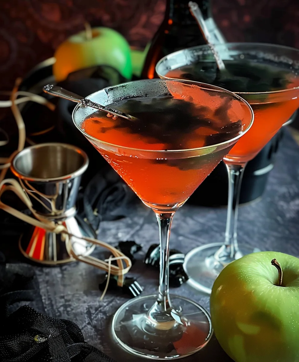 Spooky Poison Apple Halloween Mocktail: Non-Alcoholic Treat!