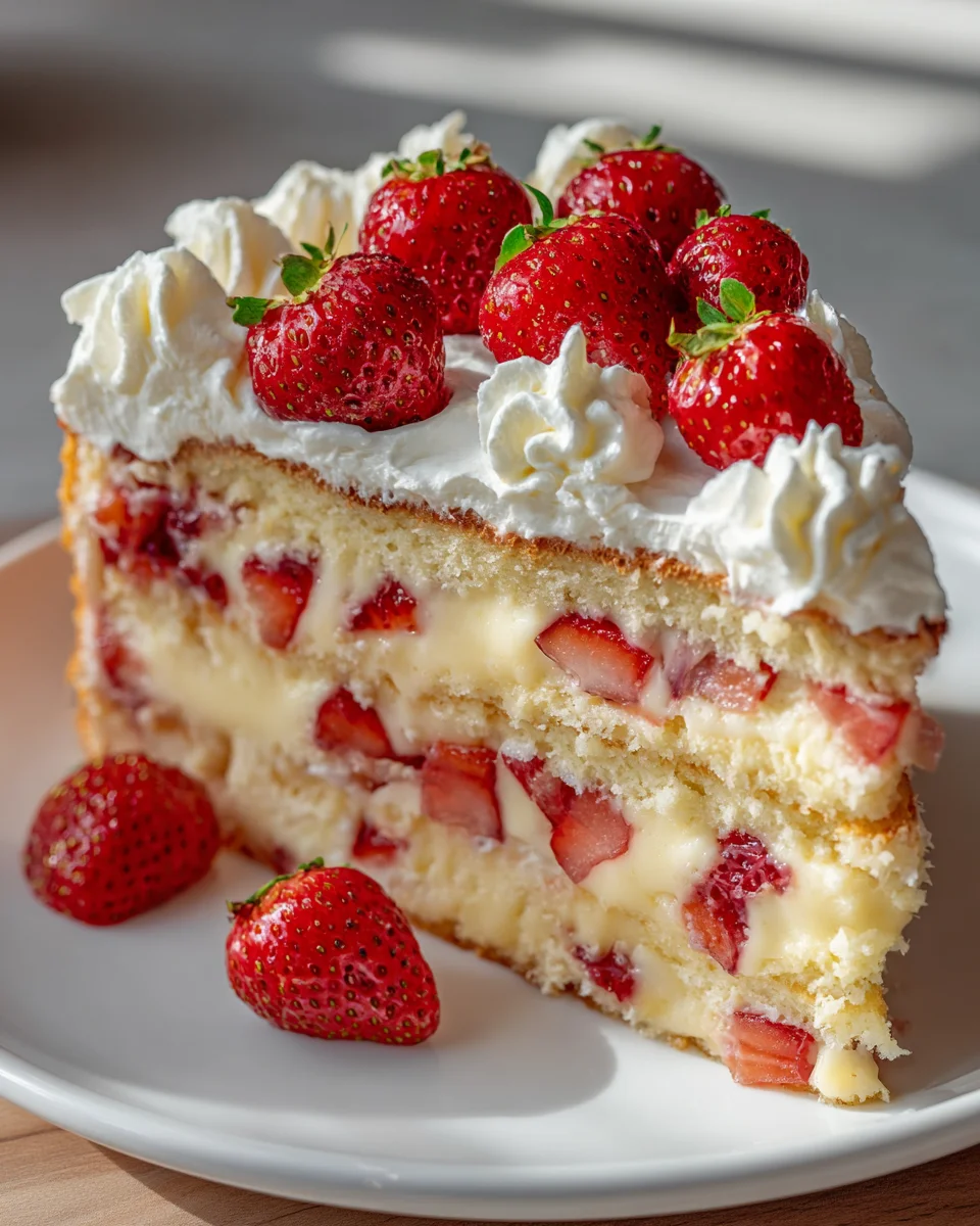 Delicious Strawberry Custard Delight Cake Recipe Guide