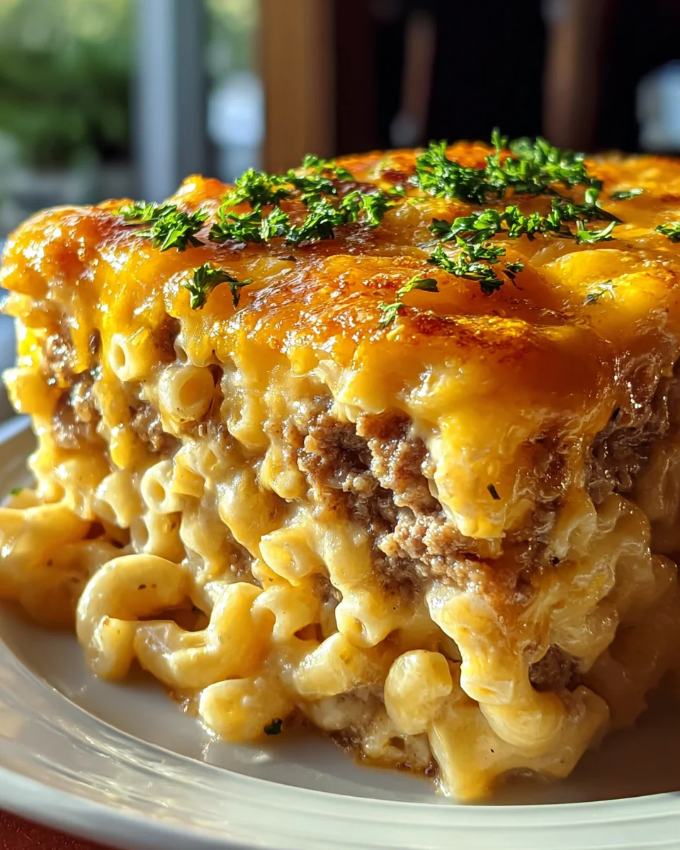 Beef Mac & Cheese Meatloaf Casserole: Comfort Mashup!