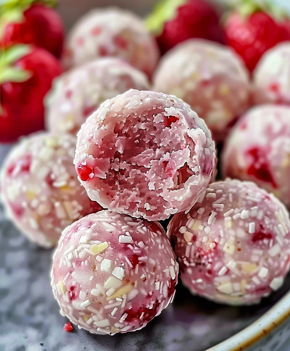 No-Bake Strawberry Cheesecake Protein Balls for a Healthy Snack