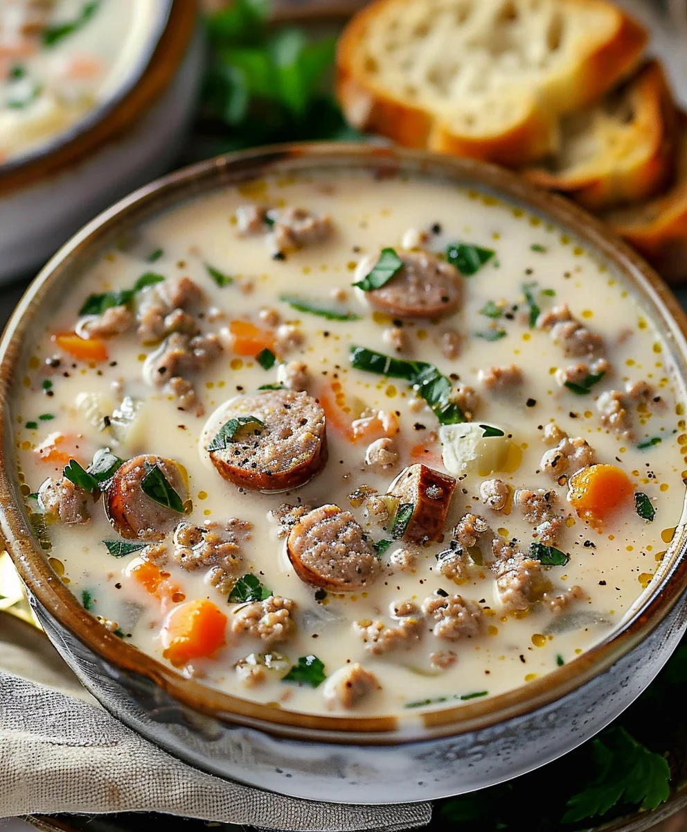 Creamy Italian Beef Sausage Soup: Comforting Delight!