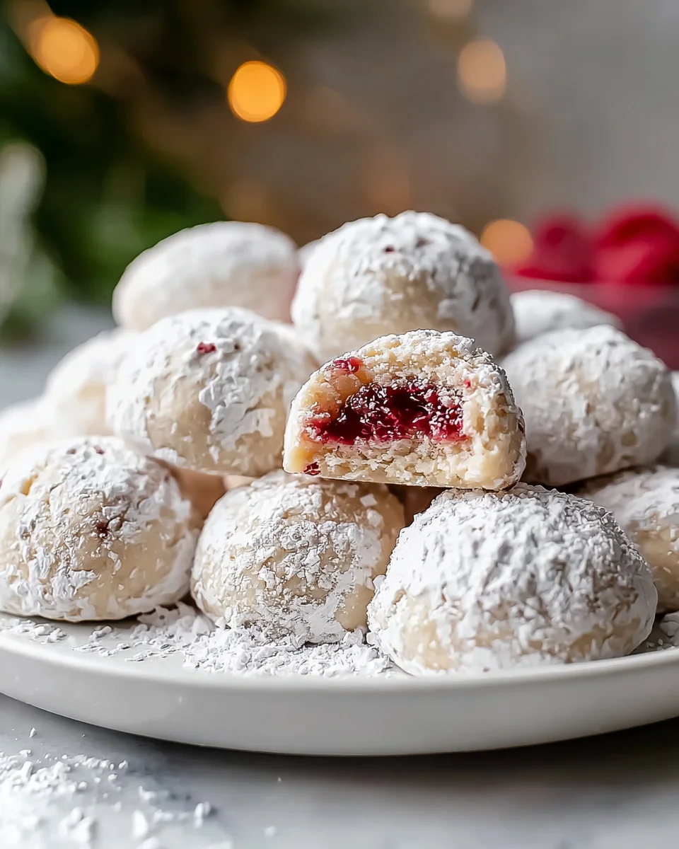 Raspberry Almond Snowball Cookies: Easy Baking Recipe