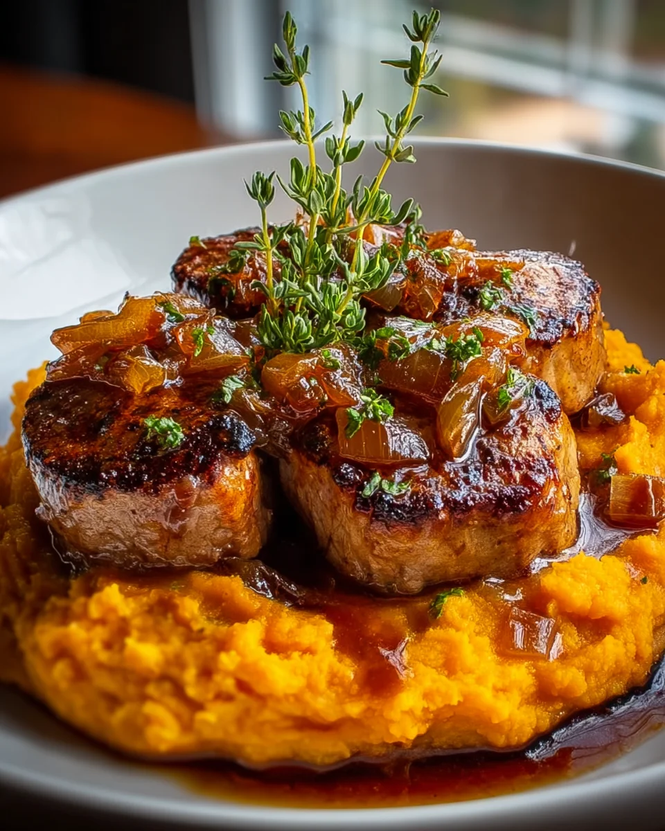 Apple Cider Beef with Mashed Sweet Potatoes - Comfort Food!