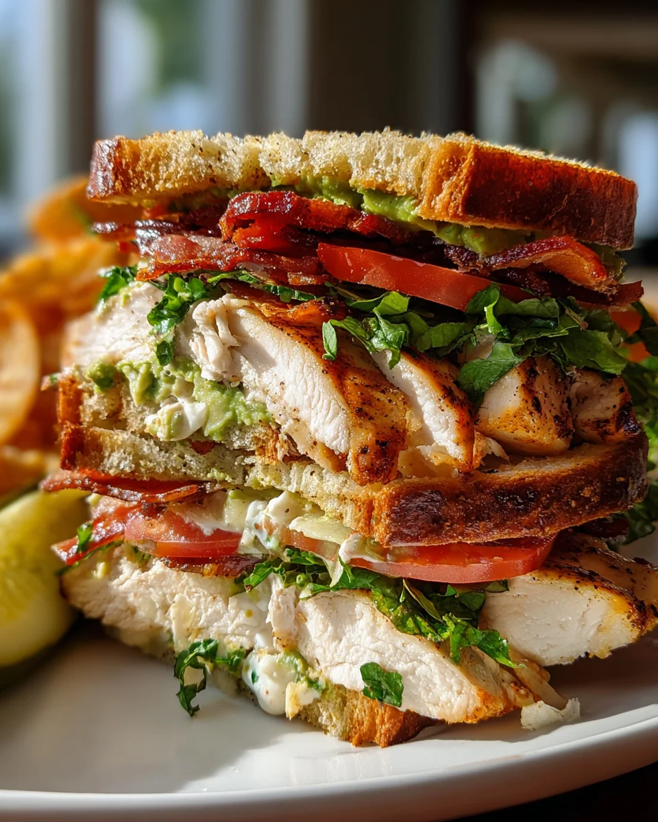 Ultimate Loaded Chicken Club Sandwich with Crispy Beef Bacon
