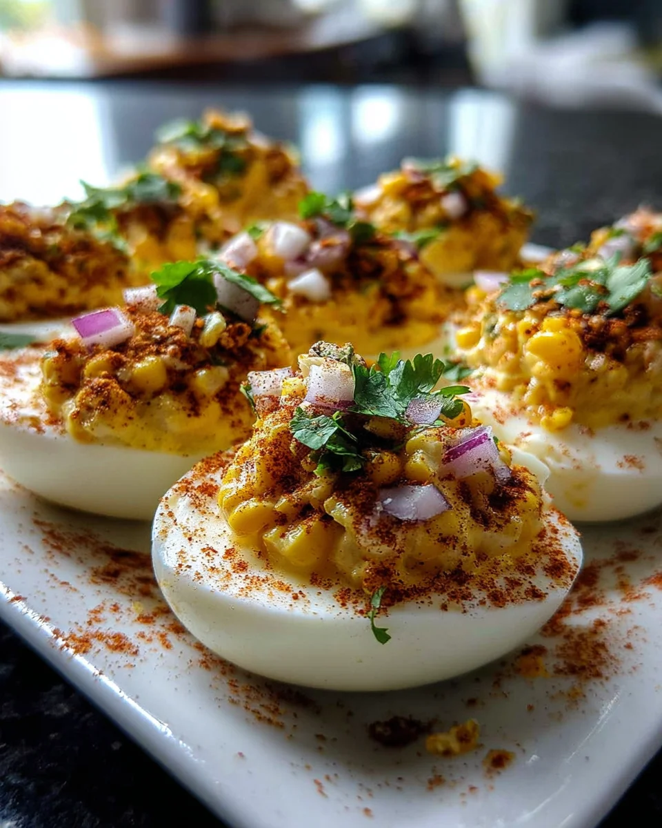 Best Elote Deviled Eggs! Spicy Chipotle Mayo Recipe
