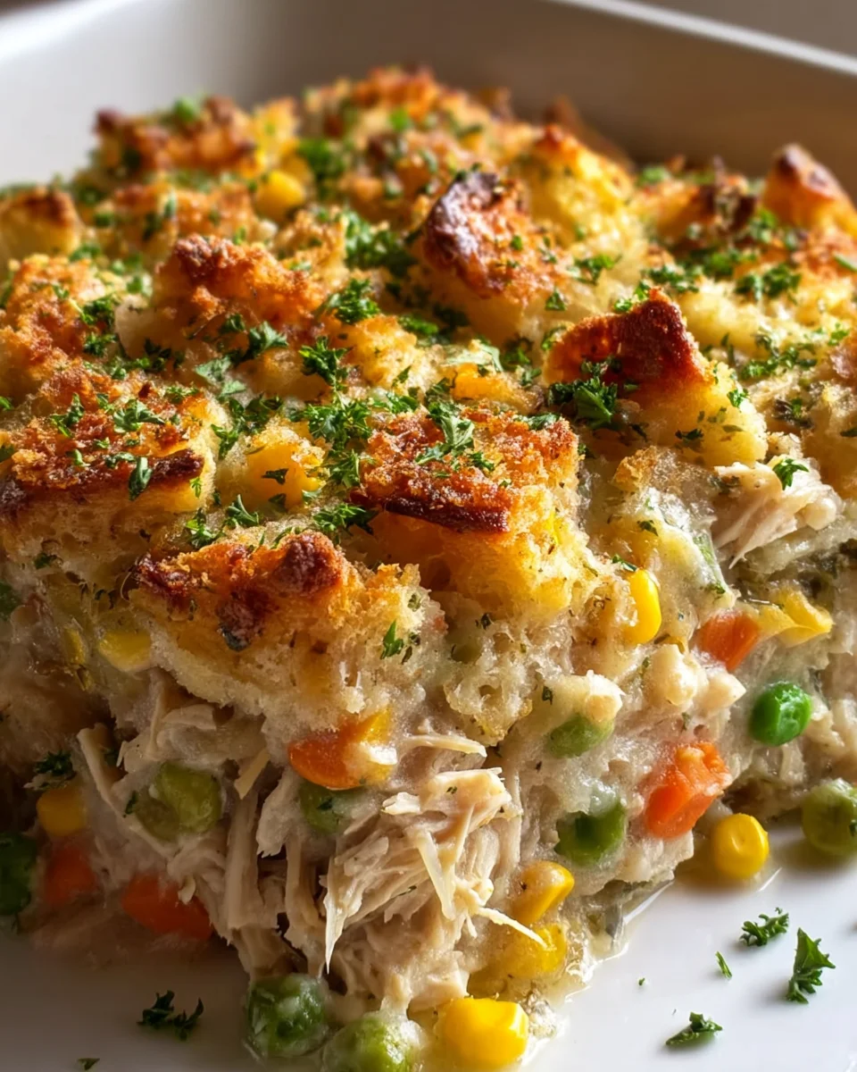 Rotisserie Chicken Stuffing Casserole: Easy & Delicious Dinner