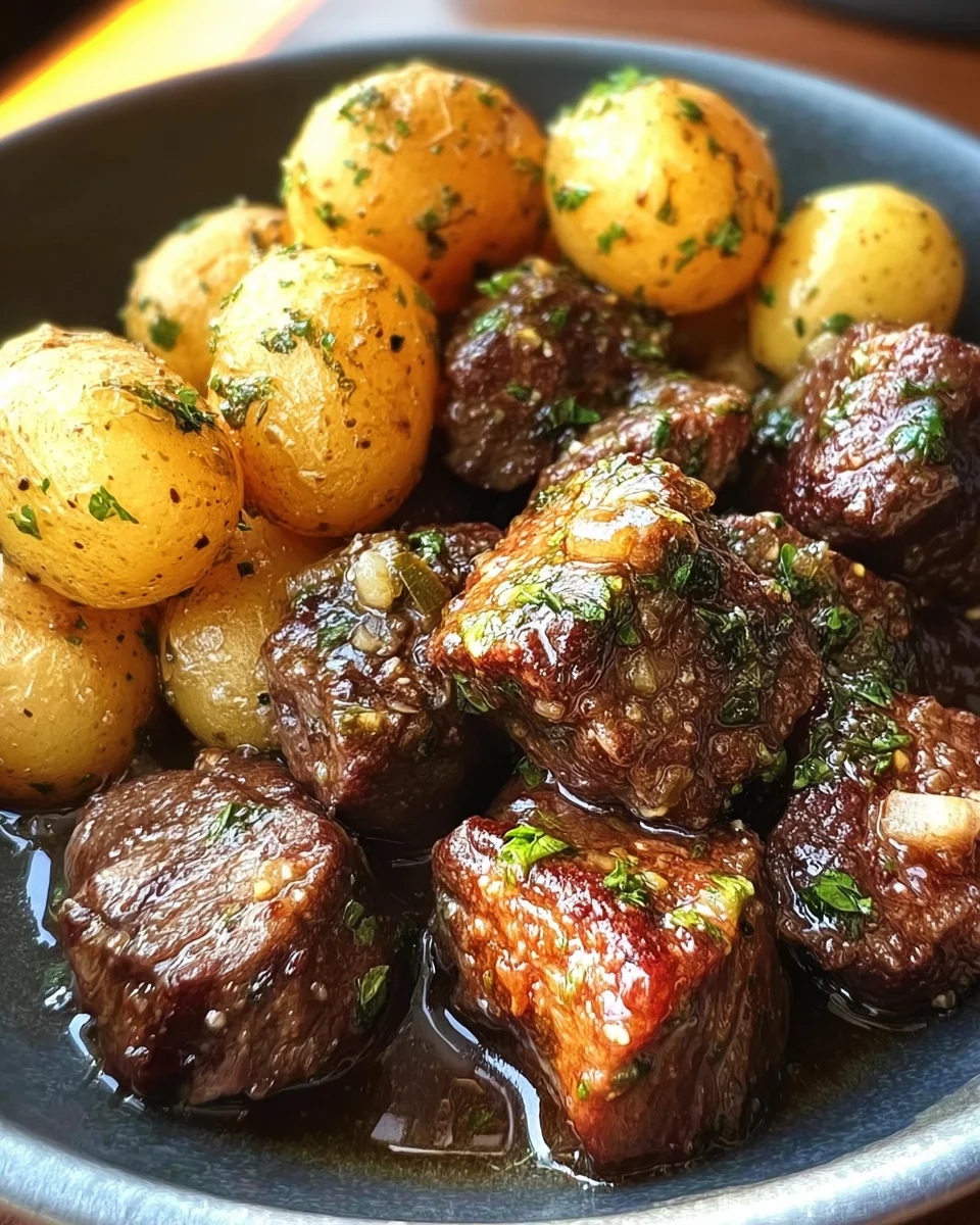 Garlic Butter Beef Bites & Potatoes: Easy & Delicious!