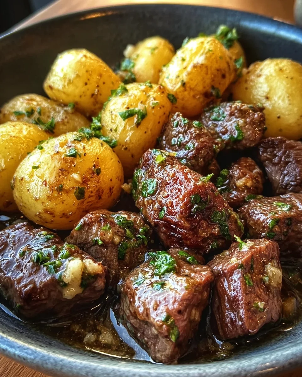 Garlic Butter Beef Bites & Potatoes: Easy & Delicious!