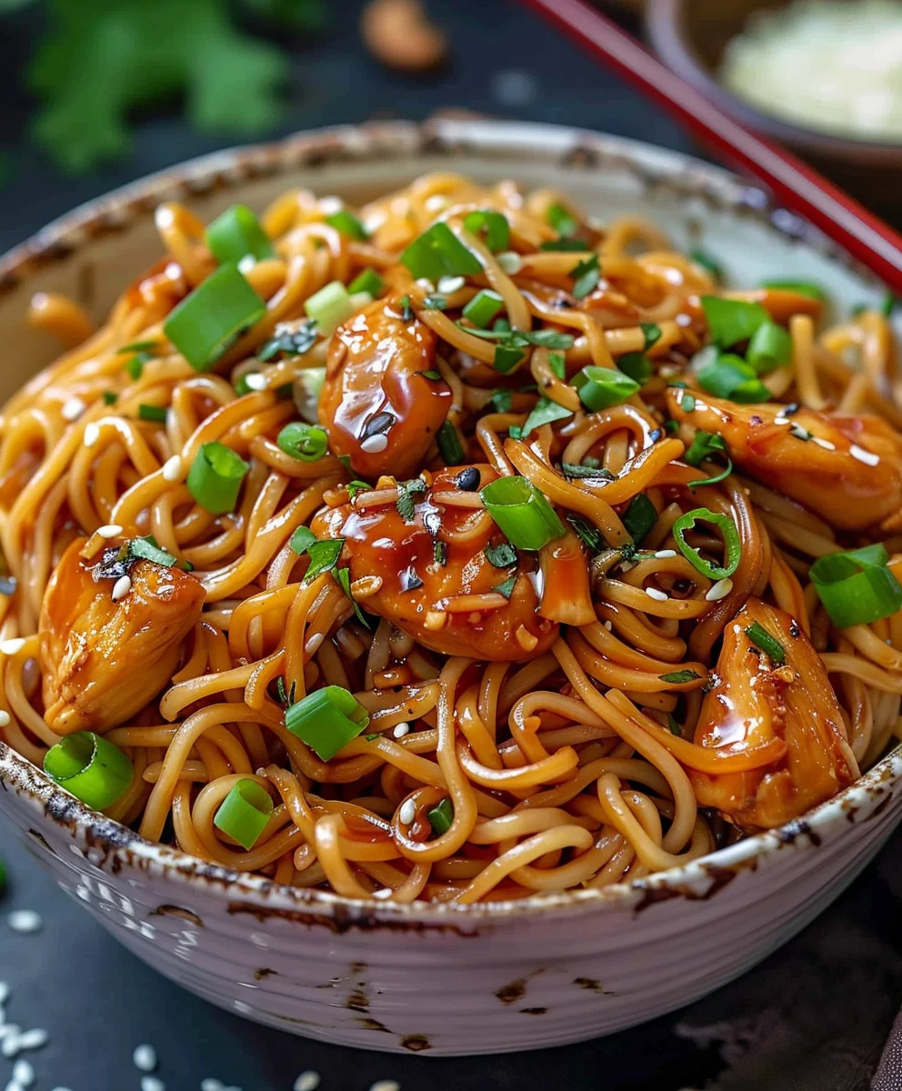 Sticky Garlic Chicken Noodles: Easy & Delicious Dinner!