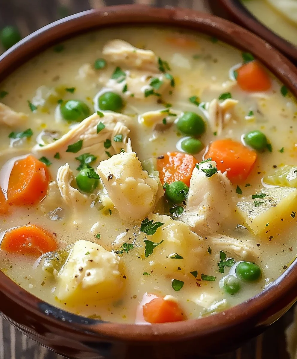 High Protein Chicken Pot Pie Soup: Hearty & Healthy