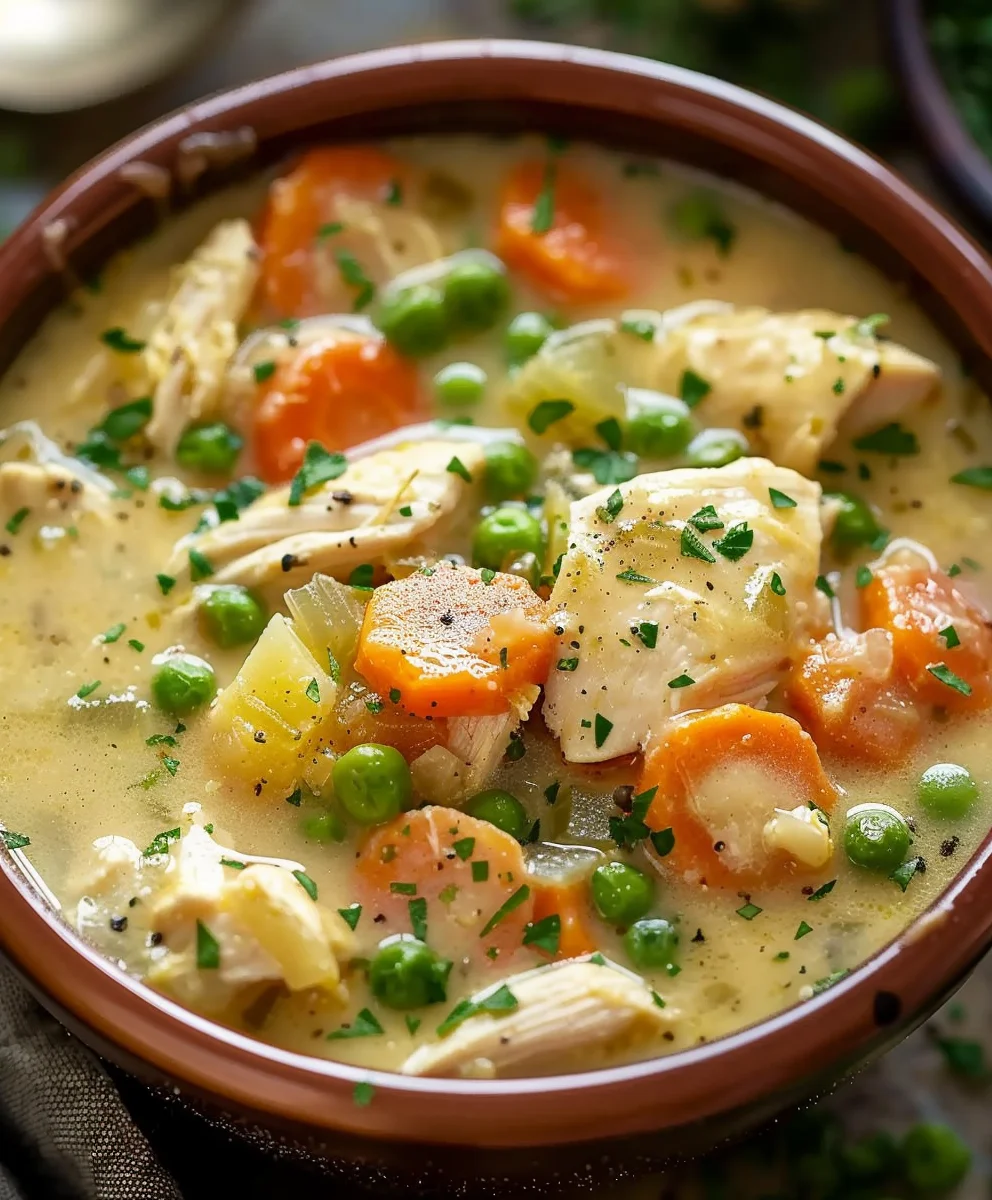 High Protein Chicken Pot Pie Soup: Hearty & Healthy