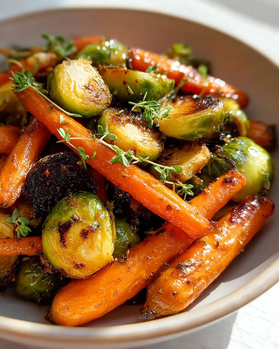 Perfect Crispy Maple Glazed Carrots & Brussel Sprouts