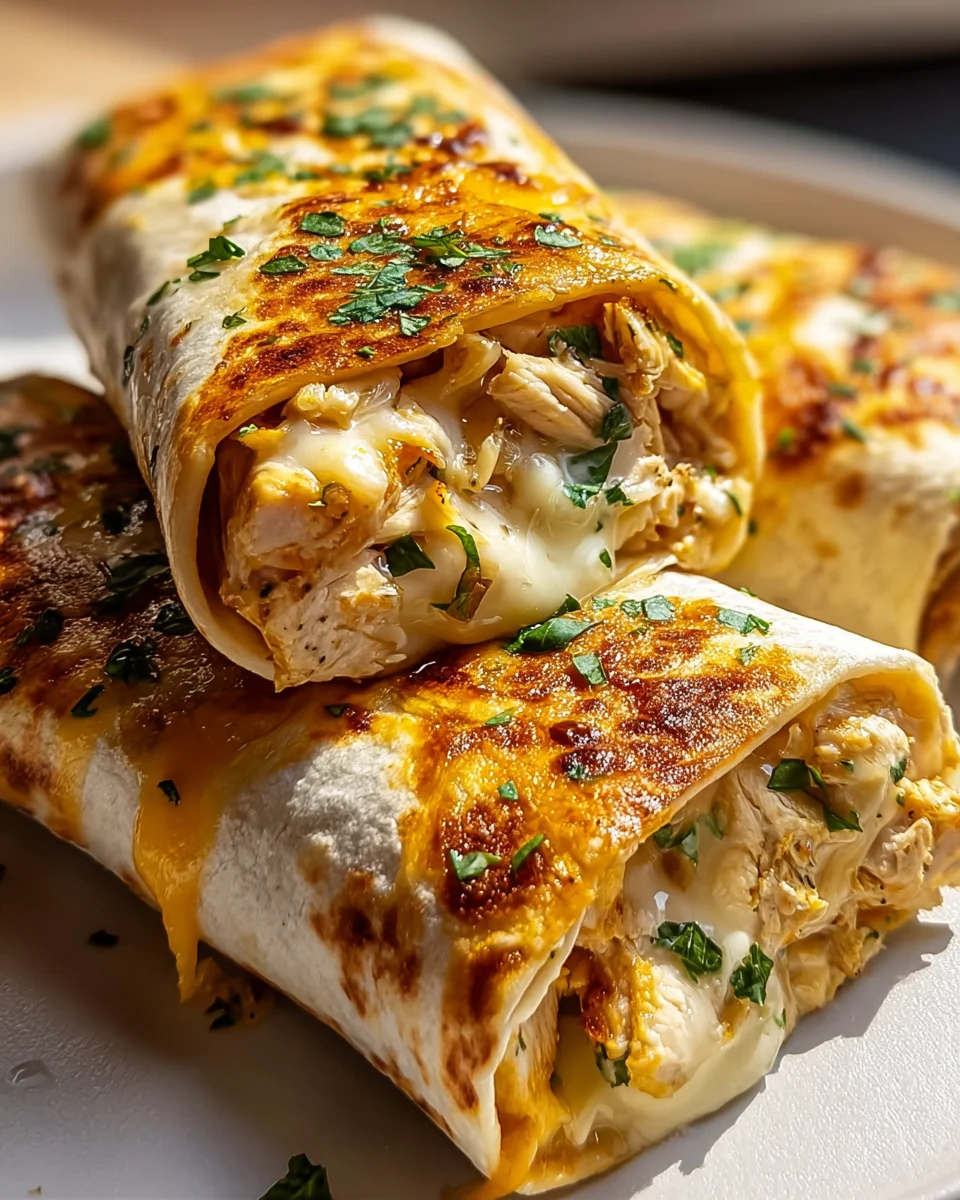 Quick & Cheesy Garlic Chicken Wraps: Ooey Gooey Delight!
