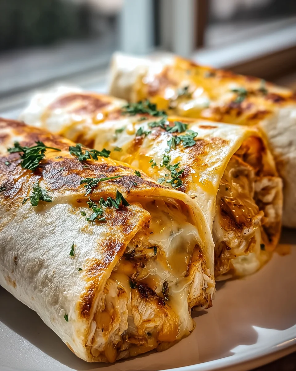 Quick & Cheesy Garlic Chicken Wraps: Ooey Gooey Delight!