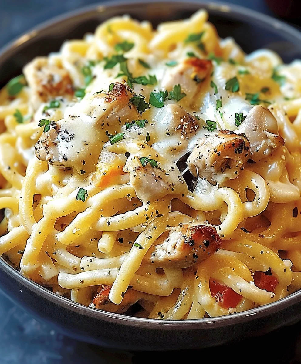 Crockpot Garlic Parmesan Chicken Pasta - Easy & Delicious!