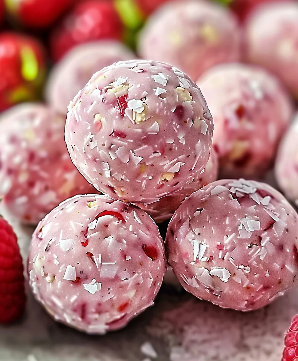 No-Bake Strawberry Cheesecake Protein Balls for a Healthy Snack