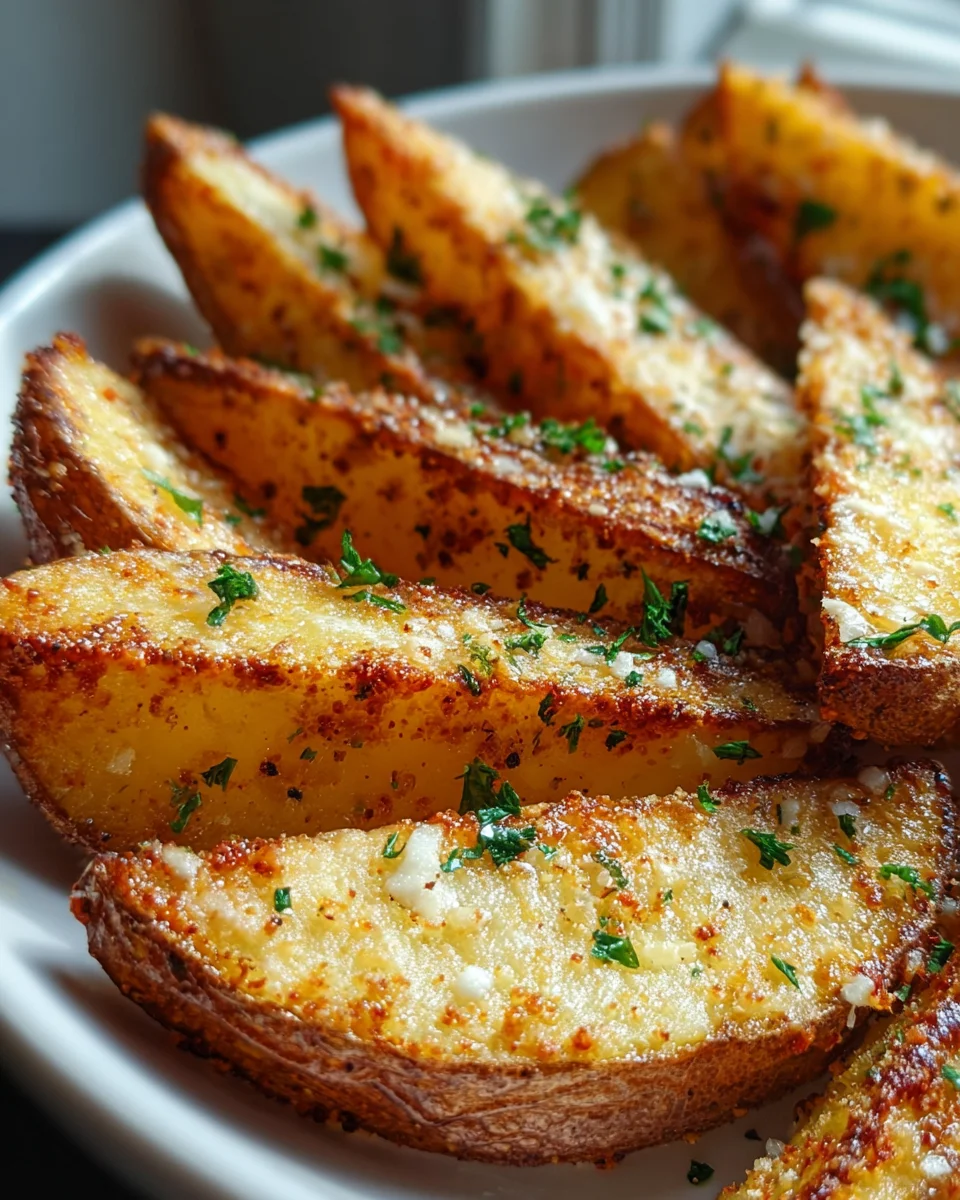 Crispy Baked Garlic Parmesan Potato Wedges Recipe Delight