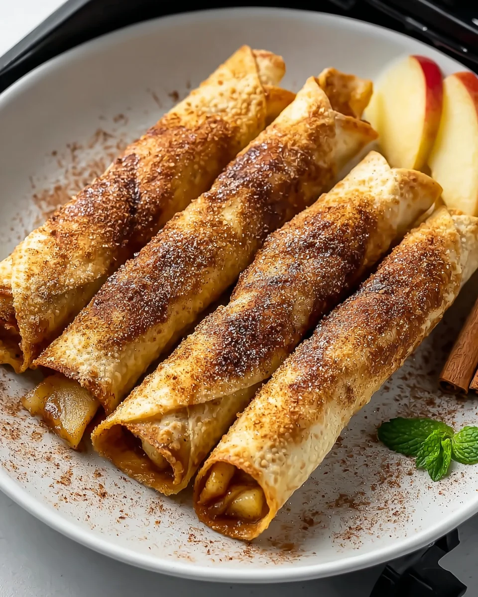 Crispy Air Fryer Apple Pie Taquitos - Quick & Easy Dessert!