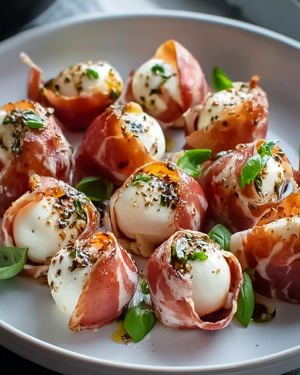 Beef Prosciutto Wrapped Mozzarella Bites: Irresistible Appetizer!