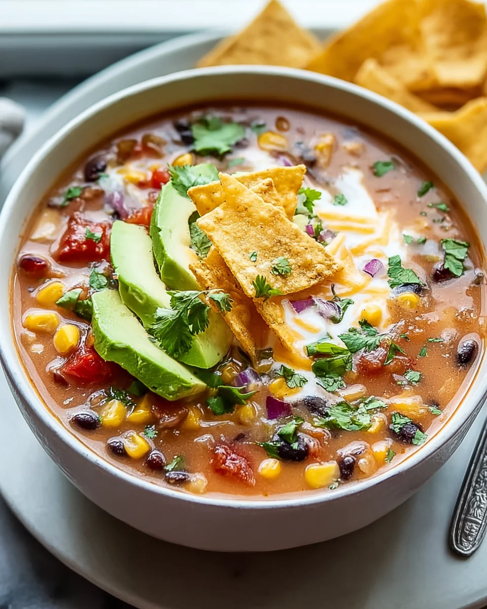 Cozy Crockpot Vegetarian Tortilla Soup: Quick & Easy Meal