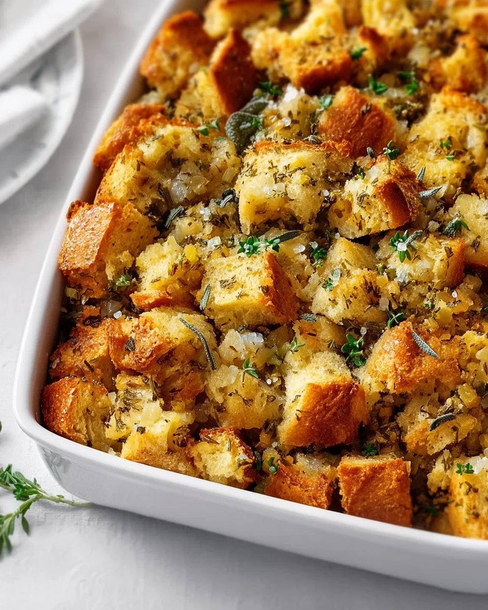 Savory Classic Bread Stuffing with Fresh Herbs Recipe