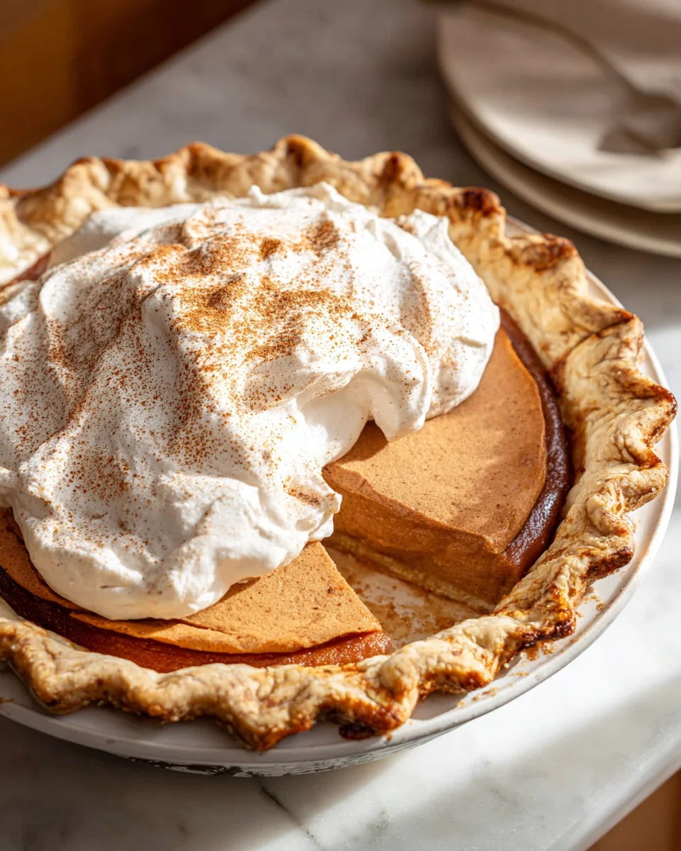 Warm Apple Butter Pie with Spiced Cinnamon Whipped Cream