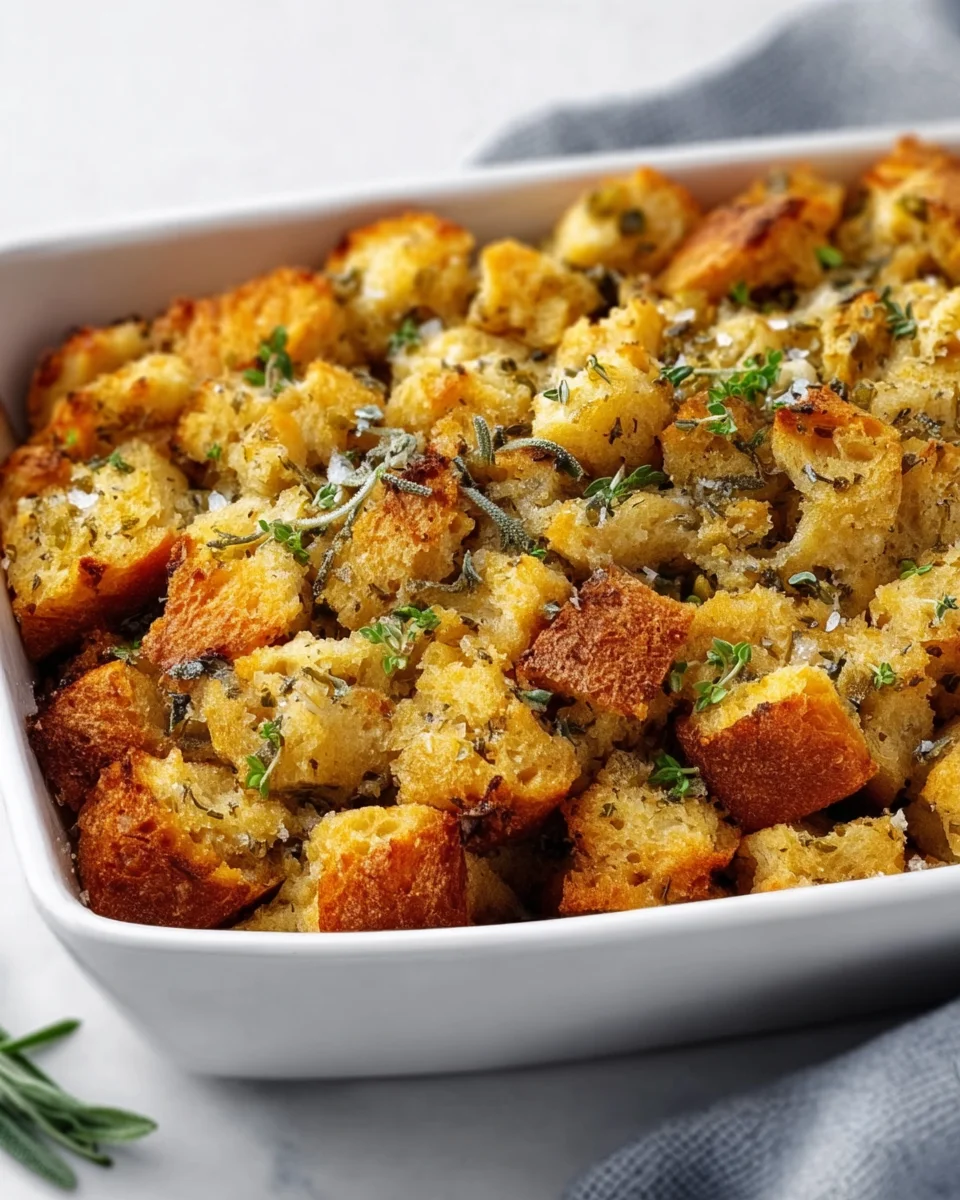 Savory Classic Bread Stuffing with Fresh Herbs Recipe