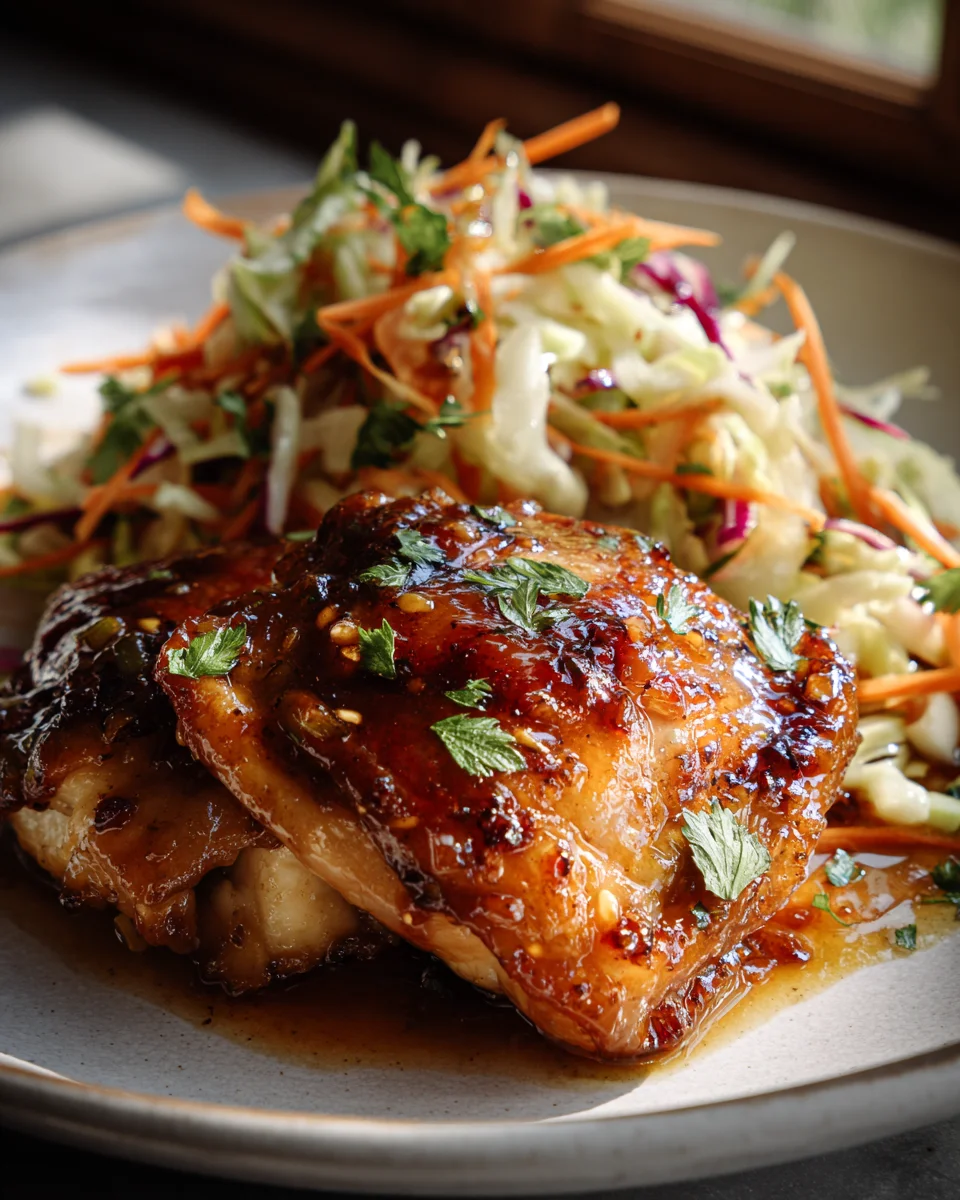 Best Sticky Apple Cider Chicken & Crisp Autumn Slaw Recipe