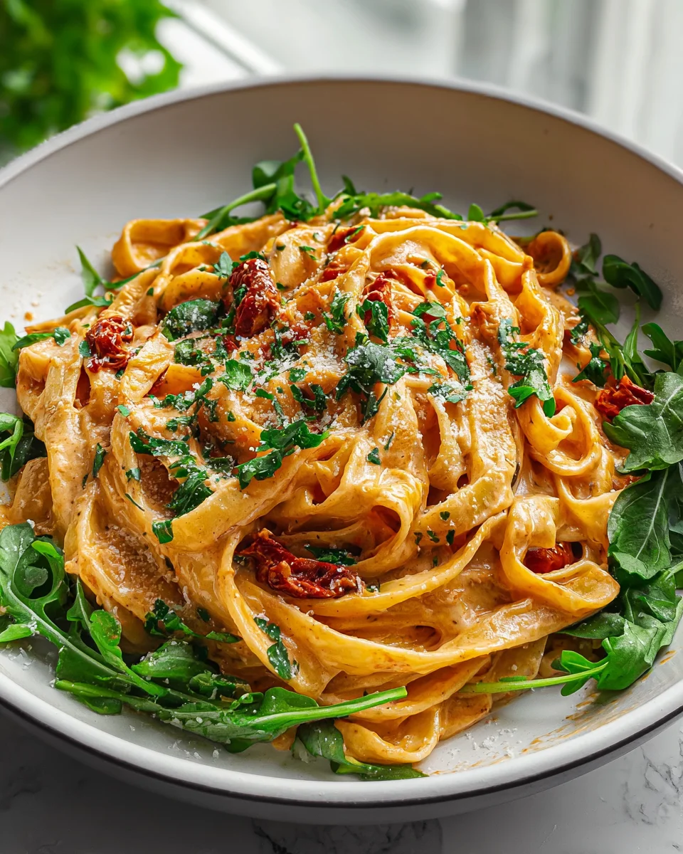 Delicious Vegan Creamy Sun Dried Tomato Pasta Recipe!