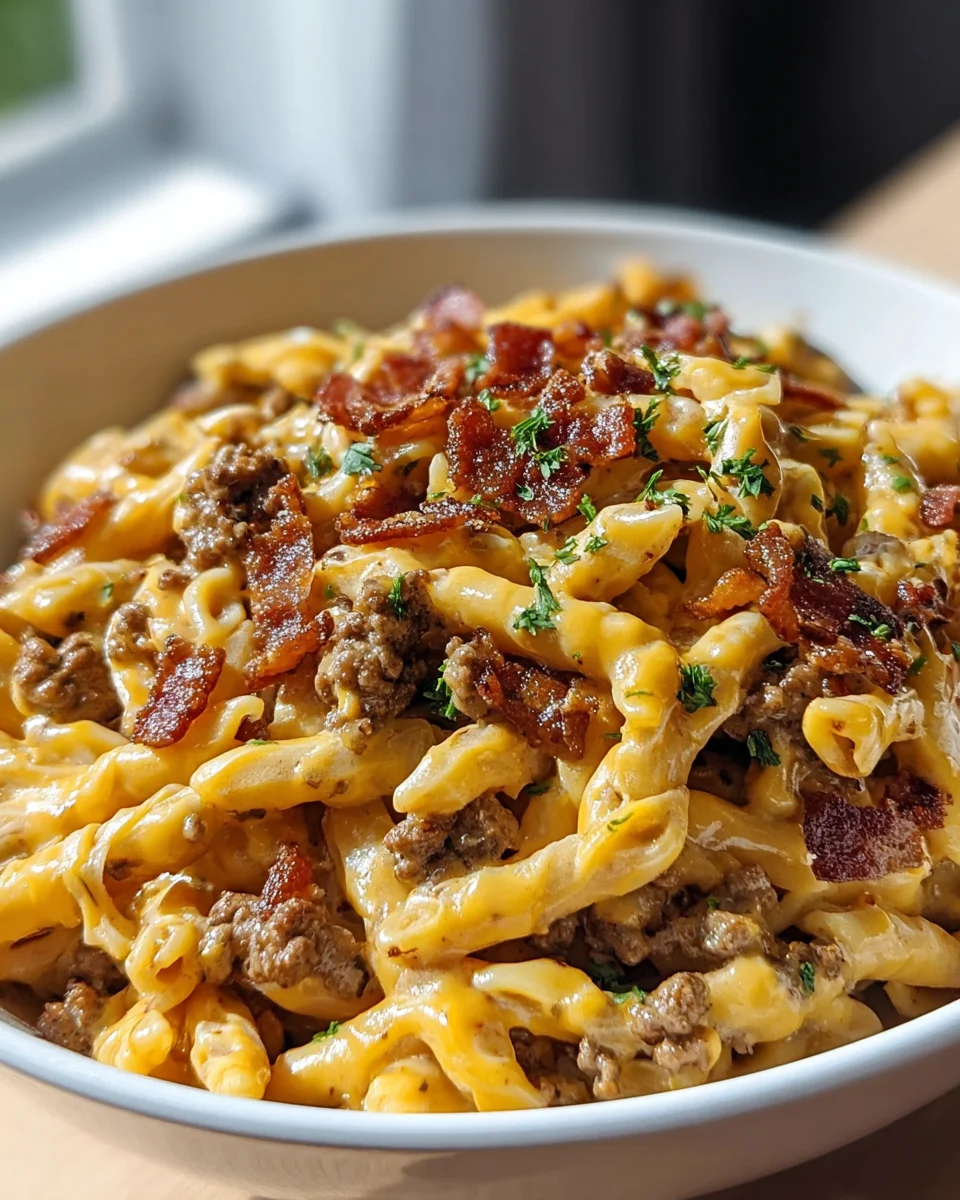 Loaded Beef Bacon Cheeseburger Pasta: A Flavorful Feast!