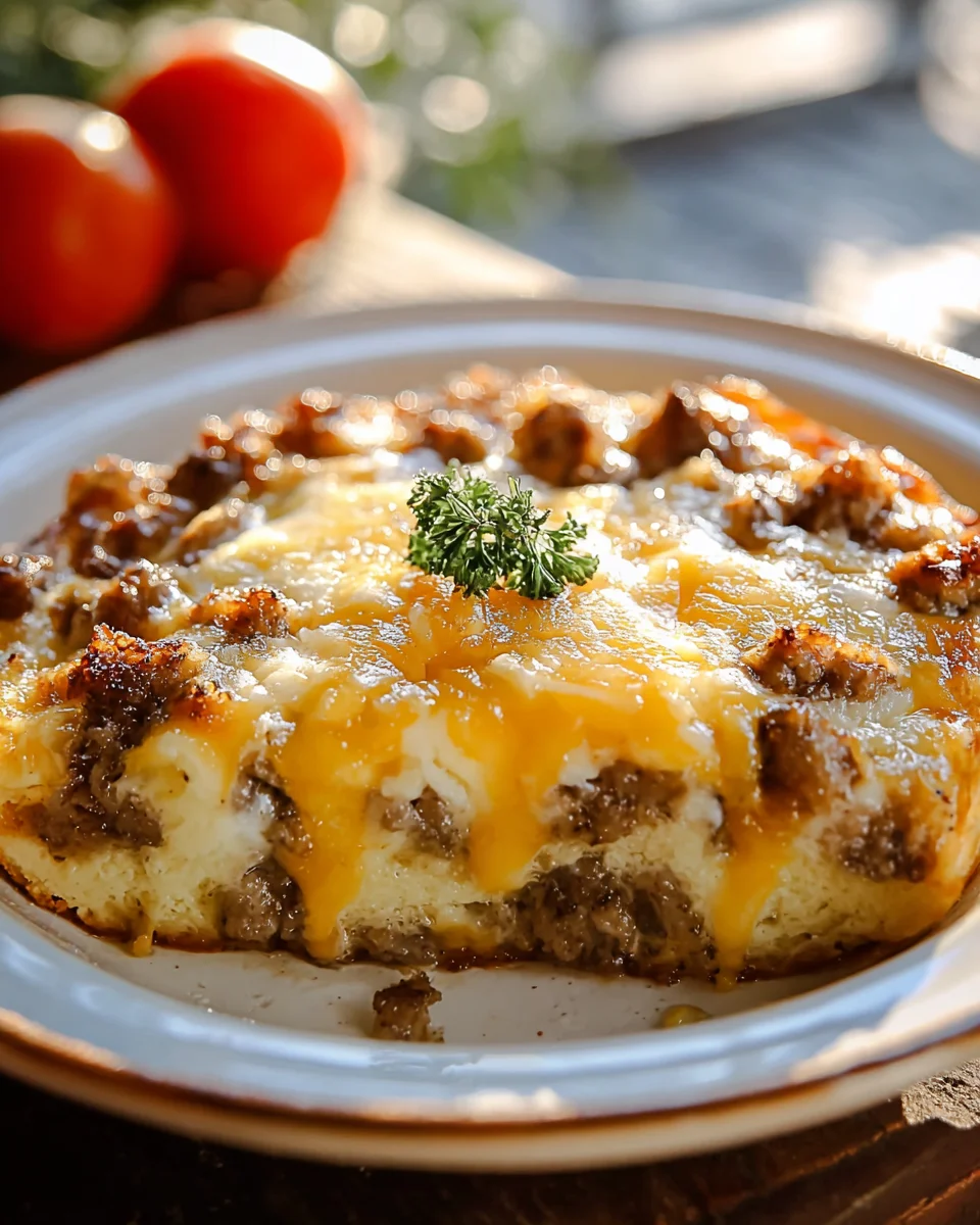 Delicious Overnight Beef Sausage Pancake Breakfast Casserole
