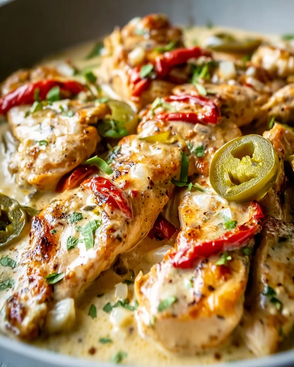 Quick & Easy Creamy Pepperoncini Chicken Skillet Recipe