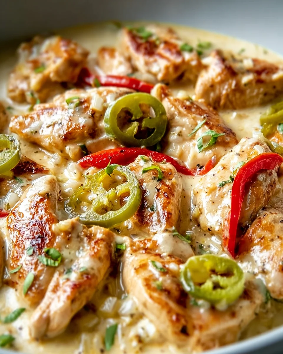 Quick & Easy Creamy Pepperoncini Chicken Skillet Recipe