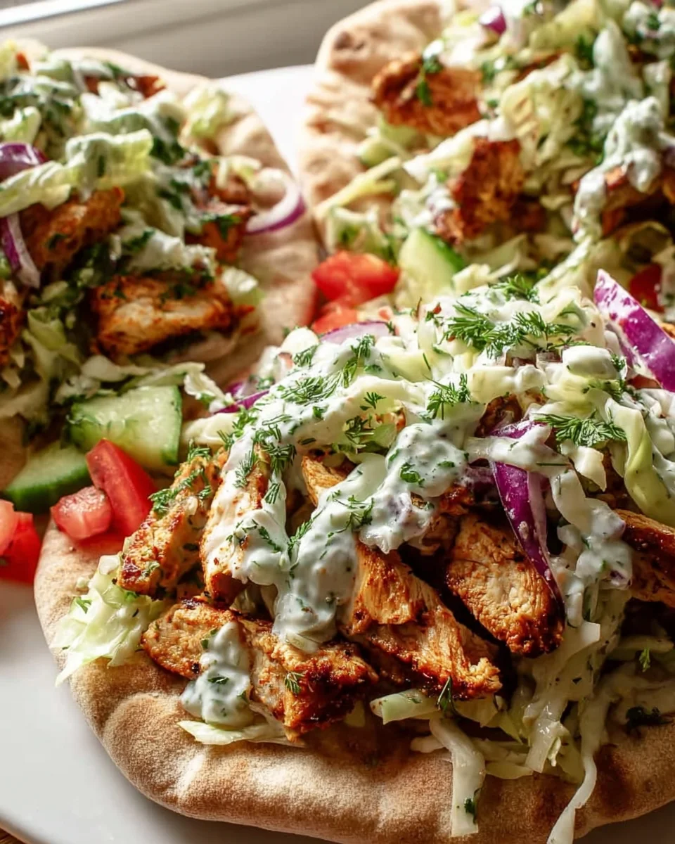 Delicious Sheet Pan Chicken Pitas with Herb Ranch Slaw Recipe