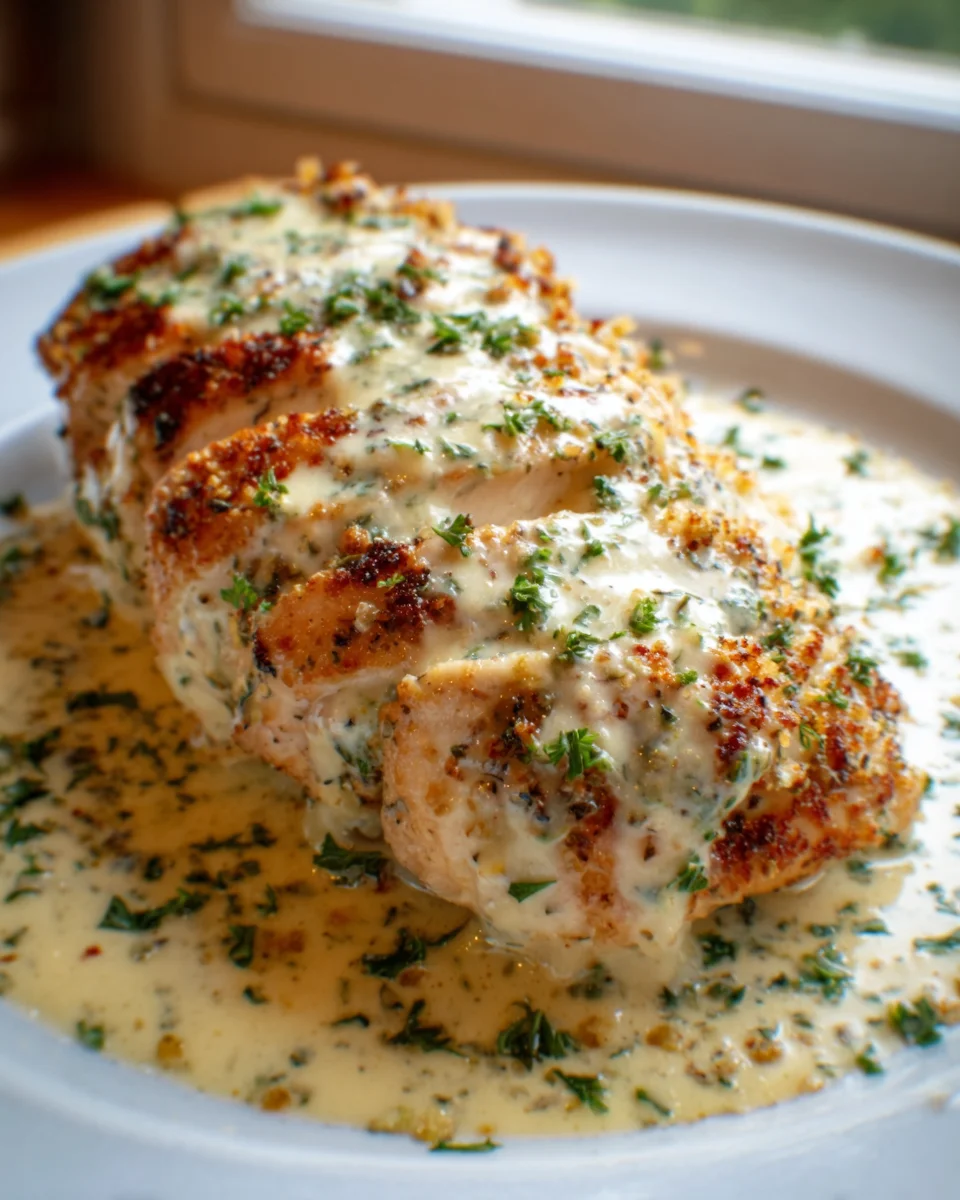 Baked Caesar Chicken With Creamy Parmesan Sauce