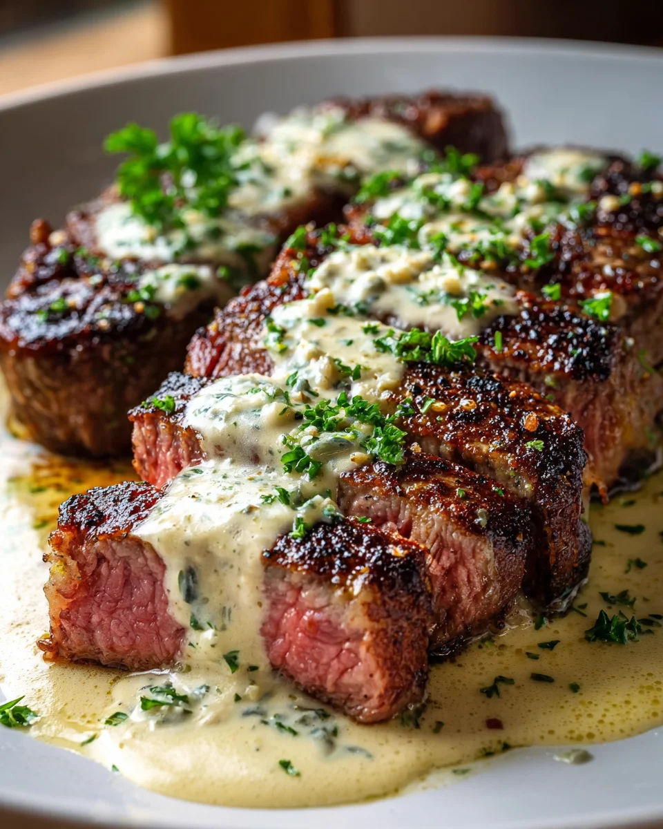 Garlic Butter Steak with Parmesan Cream Sauce Recipe Delights