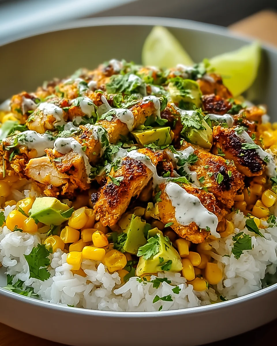 Irresistible Street Corn Chicken Rice Bowl: Flavor Explosion!