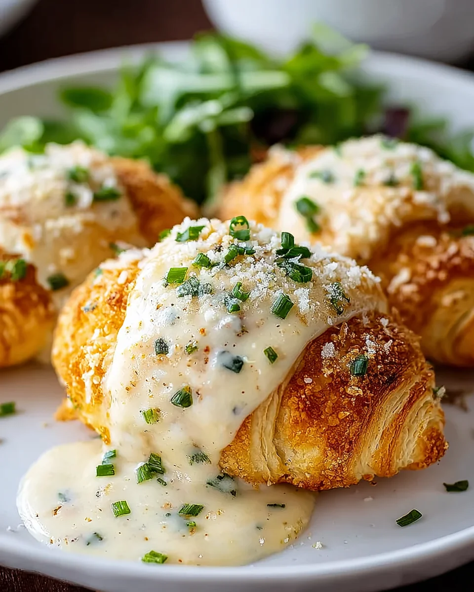 Delicious Chicken Pillows with Creamy Parmesan Sauce Recipe