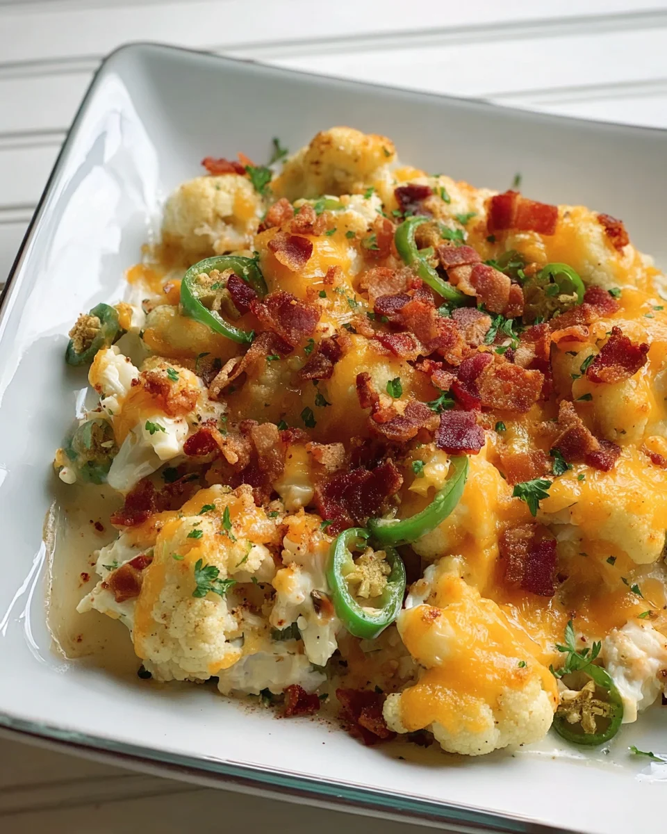 Tasty Jalapeno Popper Cauliflower Casserole Recipe Delight