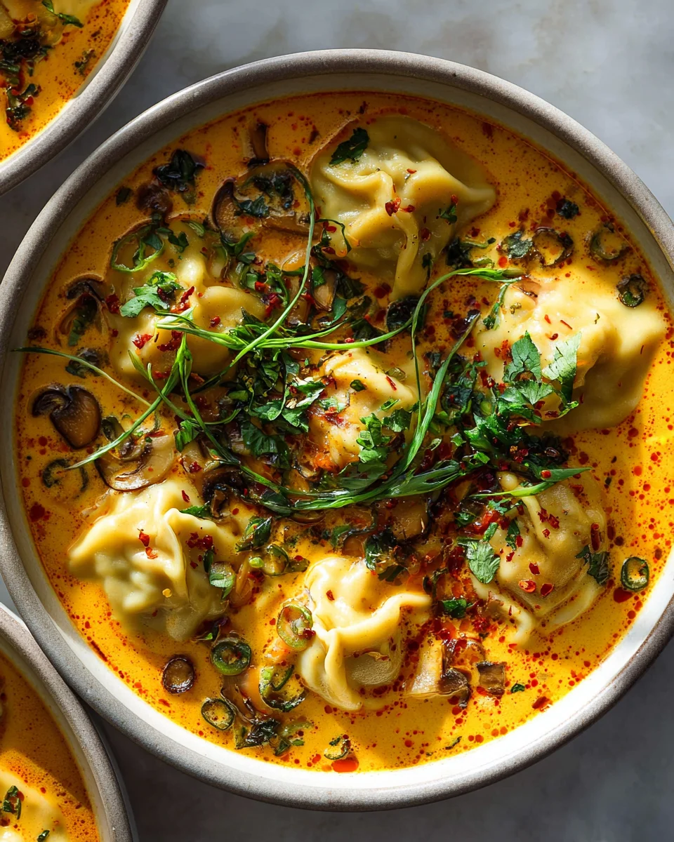 Quick Coconut Curry Soup with Dumplings - Easy Recipe!