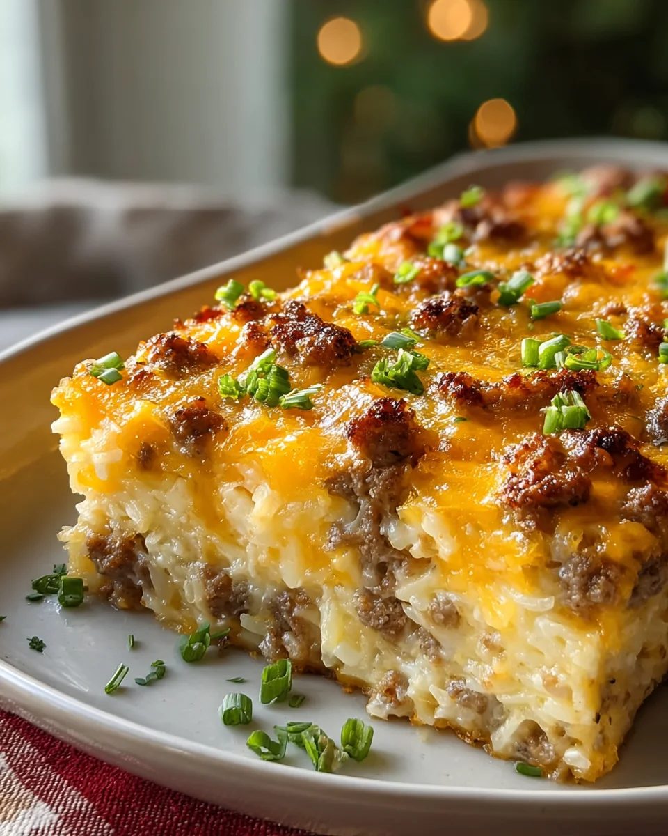 Delicious Beef Sausage Egg Cream Cheese Casserole Recipe