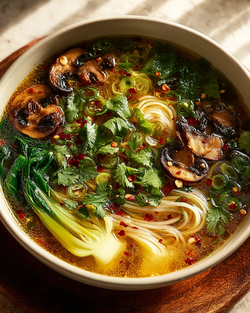 Healing Garlic Broth Rice Noodles: Nourishing Comfort Food