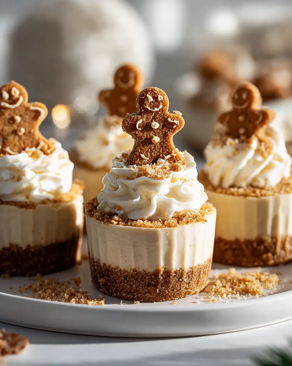 No Bake Non-Alcoholic Spiced Gingerbread Cheesecake Cups