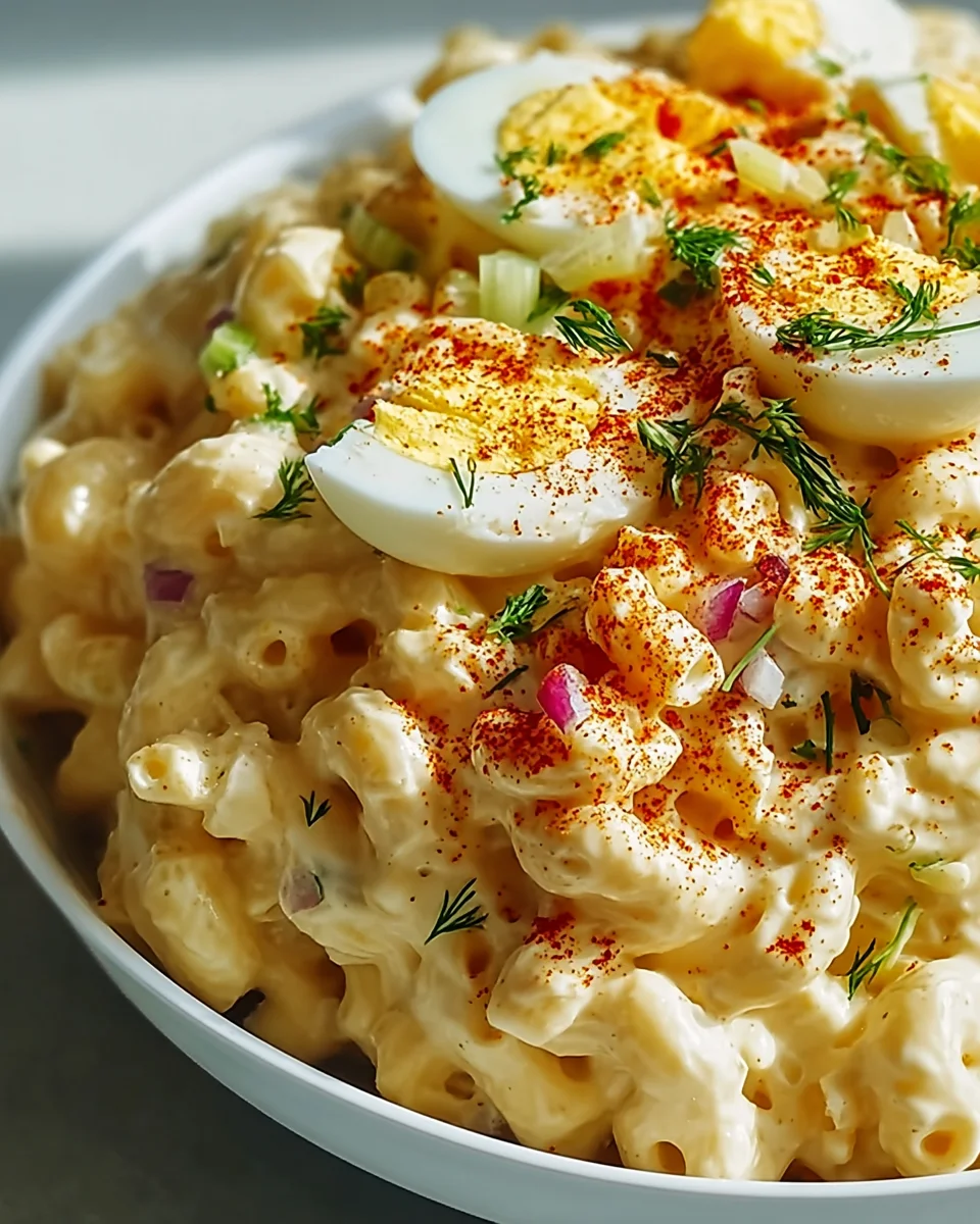 Creamy Deviled Egg Macaroni Salad – Perfect Potluck Dish!