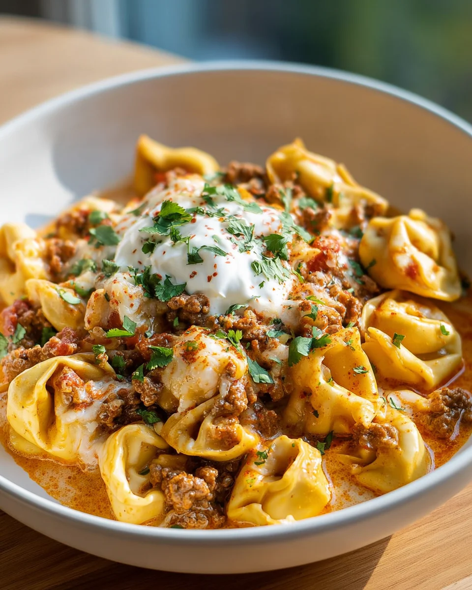 Cheesy Taco Tortellini Bake: A Delicious Family Favorite!
