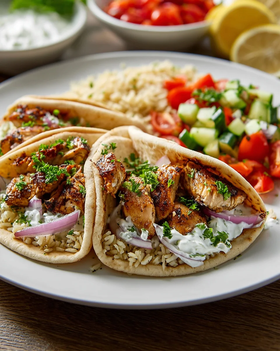 Mediterranean Chicken Gyros with Creamy Feta Tzatziki Recipe