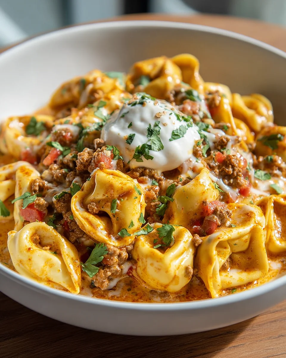 Cheesy Taco Tortellini Bake: A Delicious Family Favorite!